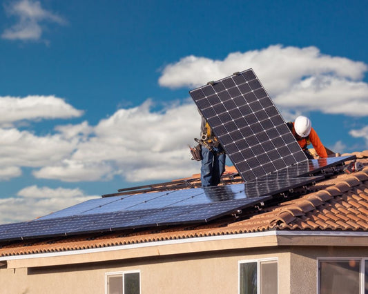 solar panels being installed